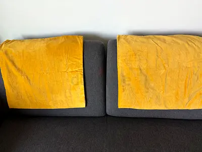 Yellow Cotton Velvet Cushion Covers