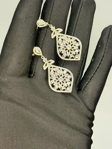 Chandelier earrings silver 925 with cubic zirconia