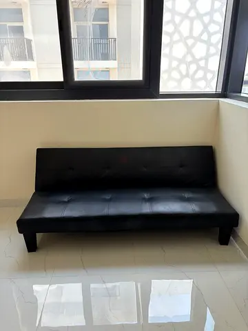 Black Faux Leather Sofa Bed