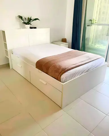 IKEA Brimness Queen size bed frame with mattress.(140 × 200 cm)