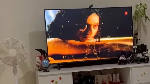 LG 55 inch Smart TV with Stand and govee backlight