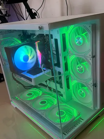 Custom White Gaming Desktop PC with RGB Cooling Fans