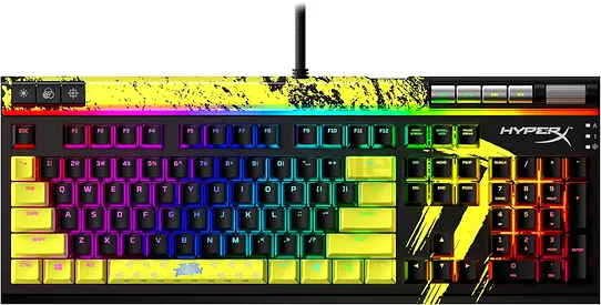 HyperX Alloy Elite 2 Mechanical Gaming Keyboard TimTheTatMan Edition Black/Yellow,Full Size Keyboard