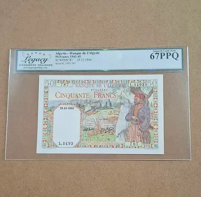 Algeria fifty francs high grade