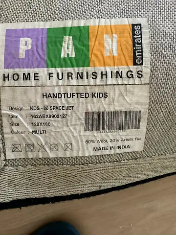 Handtufted Kids Rug - Neutral Grey, 120x180 cm (Made in India)