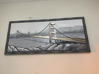 Framed 3D Silver Bridge Wall Art