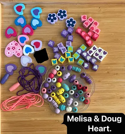 Melisa and Doug Heart Wooden Beads Jewelry Set