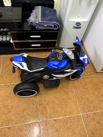 Kids Electric Ride-On Motorcycle - Blue, Good Condition