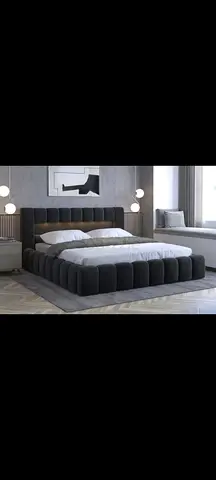 Modern Upholstered Bubble Platform Bed Frame