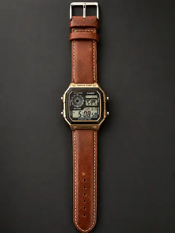 Casio Vintage Digital Watch with Brown Leather Strap ( Cash Payment Only )