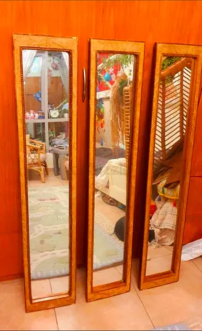 Set of 3 Classic Vintage Crystal Mirror With Porcelain Frame. Unique.  Worth Over AED 12K.
