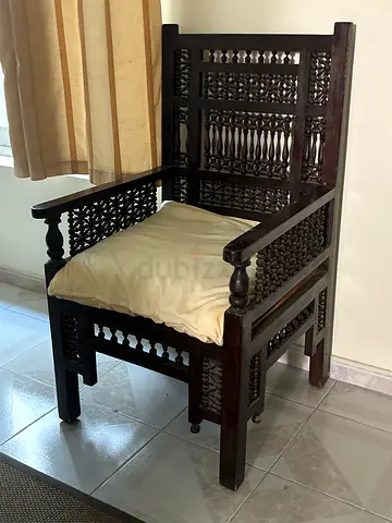 Arabic carved wood chair