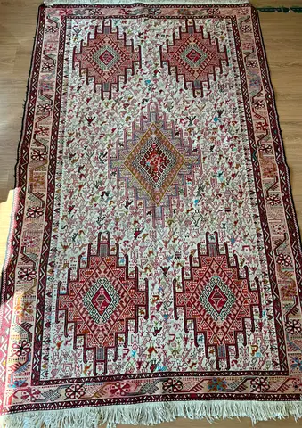 Fine tribal Soumak flatweave rug