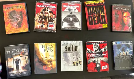 Collection of 10 Horror DVDs (Saw, Dawn of the Dead, The Mist, Final Destination 2, + more)