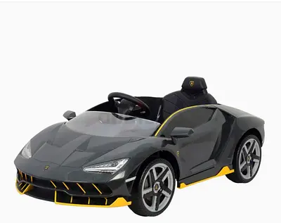Battery-Powered Ride-On Sports Car for Kids – Grey with yellow Trim