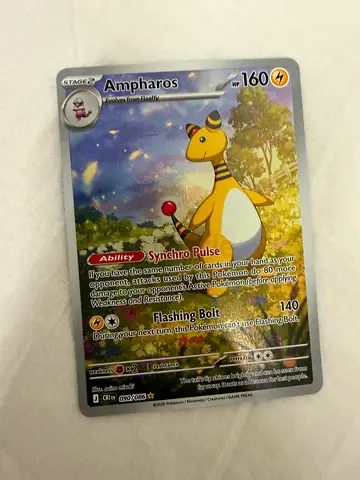 Pokémon Ampharos EX Full Art Collectible Card - Good Condition