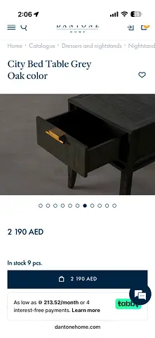 Dantone Grey Oak City Bedside Table / Nightstands 2 pieces for each 1500aed