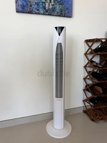 Slim Tower Fan - White Oscillating Fan, Good Condition