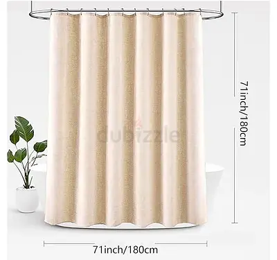 Beige Waterproof Shower Curtain 180x180 cm - New