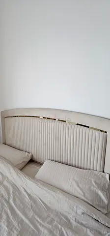 Beige King Bed frame and Headboard