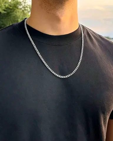 Stainless Steel Cuban Chain Necklace - 55cm, 16g