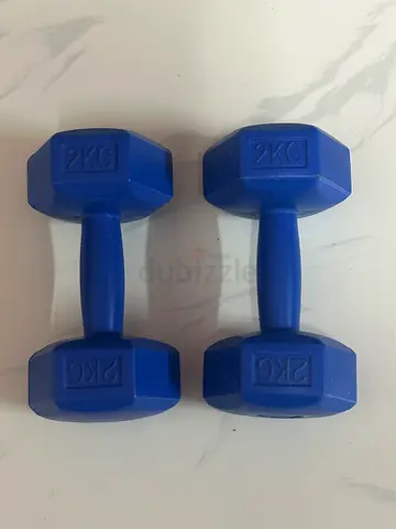 Pair of 2kg Hex Neoprene Dumbbells – Good Condition