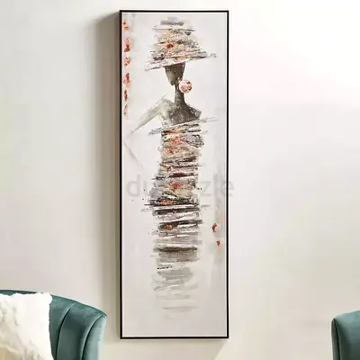 Tall Abstract Framed Wall Art - Modern Female Silhouette