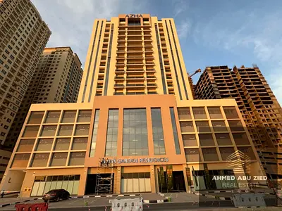 Luxury studio for annual rent in Ajman, first occupant, modern finishes, gym + swimming pool + free parking, spacious area, prime location on E311 .