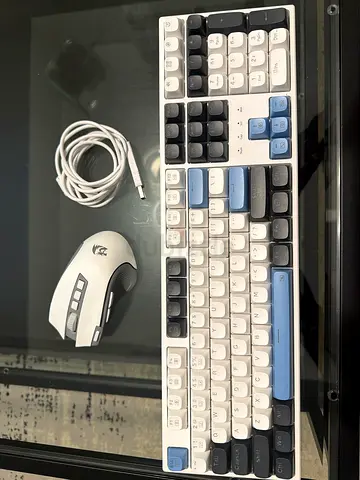 REDRAGON Mechancil RGB Keyboard  Wireless Mouse  HP 27FW FHD monitor (Keyboard and Mouse are LED)