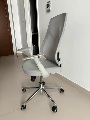 Ergonomic Mesh Office Chair - Light Grey, Adjustable Height