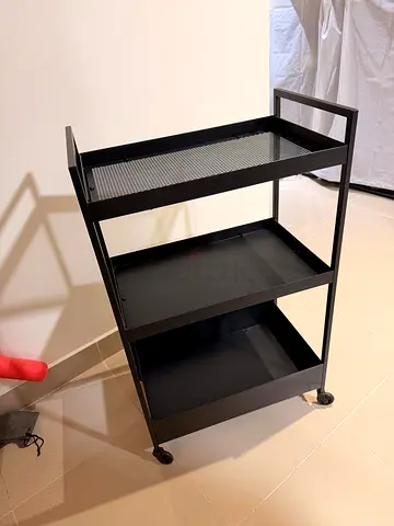 IKEA NISSAFORS Mobile Storage Trolleys – Matching Pair (Black Metal)