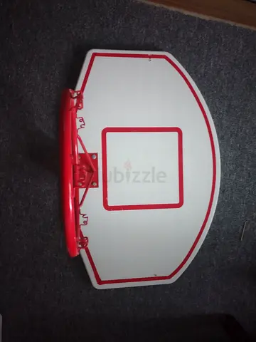 Used Wall-Mount Basketball Backboard with Red Rim