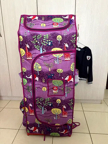 Portable Fabric Wardrobe / Closet - Purple Patterned, excellent Condition