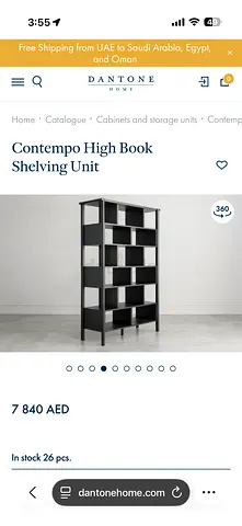 Dantone Contempo High Book Shelving Unit - Black