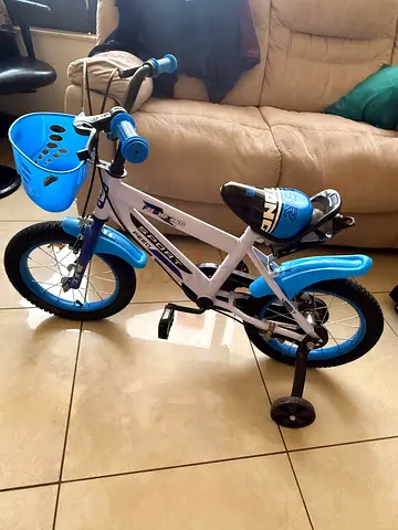 Kids 12-inch Bicycle with Training Wheels and Front Basket - Good Condition very less used