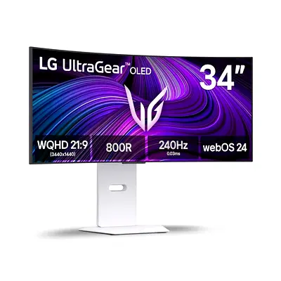 LG UltraGear 34 Inch CURVED OLED GAMING MONITOR, 240HZ 34GX90SA-WB