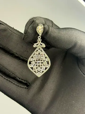 Chandelier earrings silver 925 with cubic zirconia