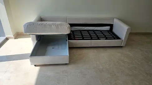 Ikea Gronlid L shape sofa bed with mattress