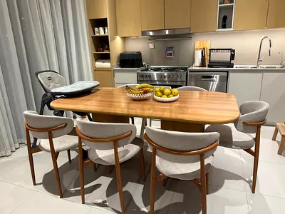 Modern Dining Table Set – 180x100 cm with 6 Chairs | Excellent Condition