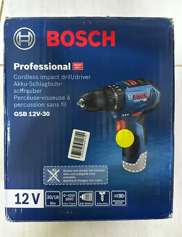 Bosch GSB 12V-30 Professional Cordless Impact Drill/Driver featuring a brushless motor and a 10mm k