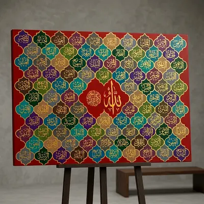 Islamic Calligraphy Art 99 Names of Allah