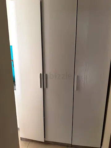 White 3-Door Wardrobe / Armoire in Good Condition