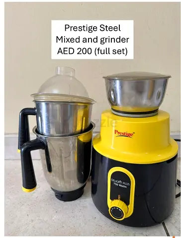 Prestige Deluxe Plus Mixer Grinder - Stainless Steel Jars (Full Set) - AED 200