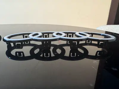 Audi A3 8Y Black/White OEM Style Front  Rear Rings Emblem Set logo 2025–2026