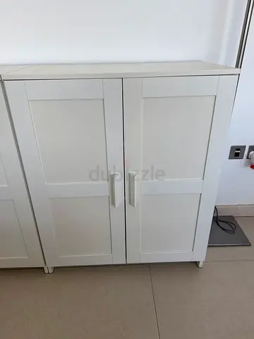 White 2-Door Storage Cabinet / Wardrobe — Good Condition