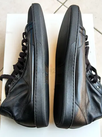 Saint Laurent YSL Black Leather Sneakers – Size 43+– With Box