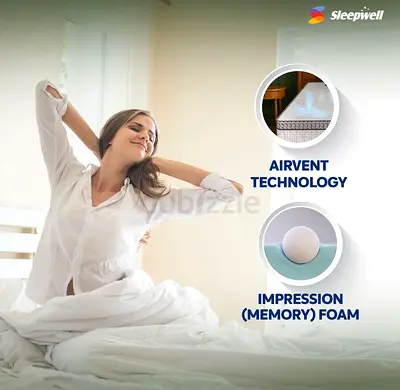 Sleepwell Memory Foam Mattress - AirVent Technology (Like New)