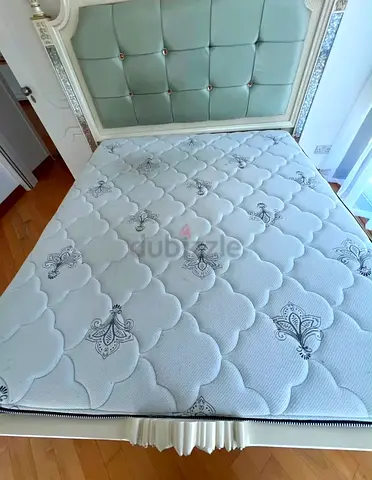 Queen size bed frame with mattress - good condition