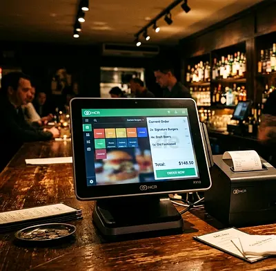 NCR POS System with Receipt Printer,cash box and Software