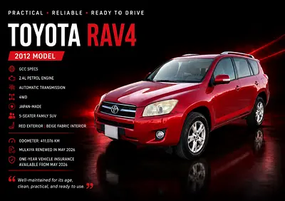 Toyota RAV4 2012 | GCC Specs 4WD | Japan Made | Well Maintained